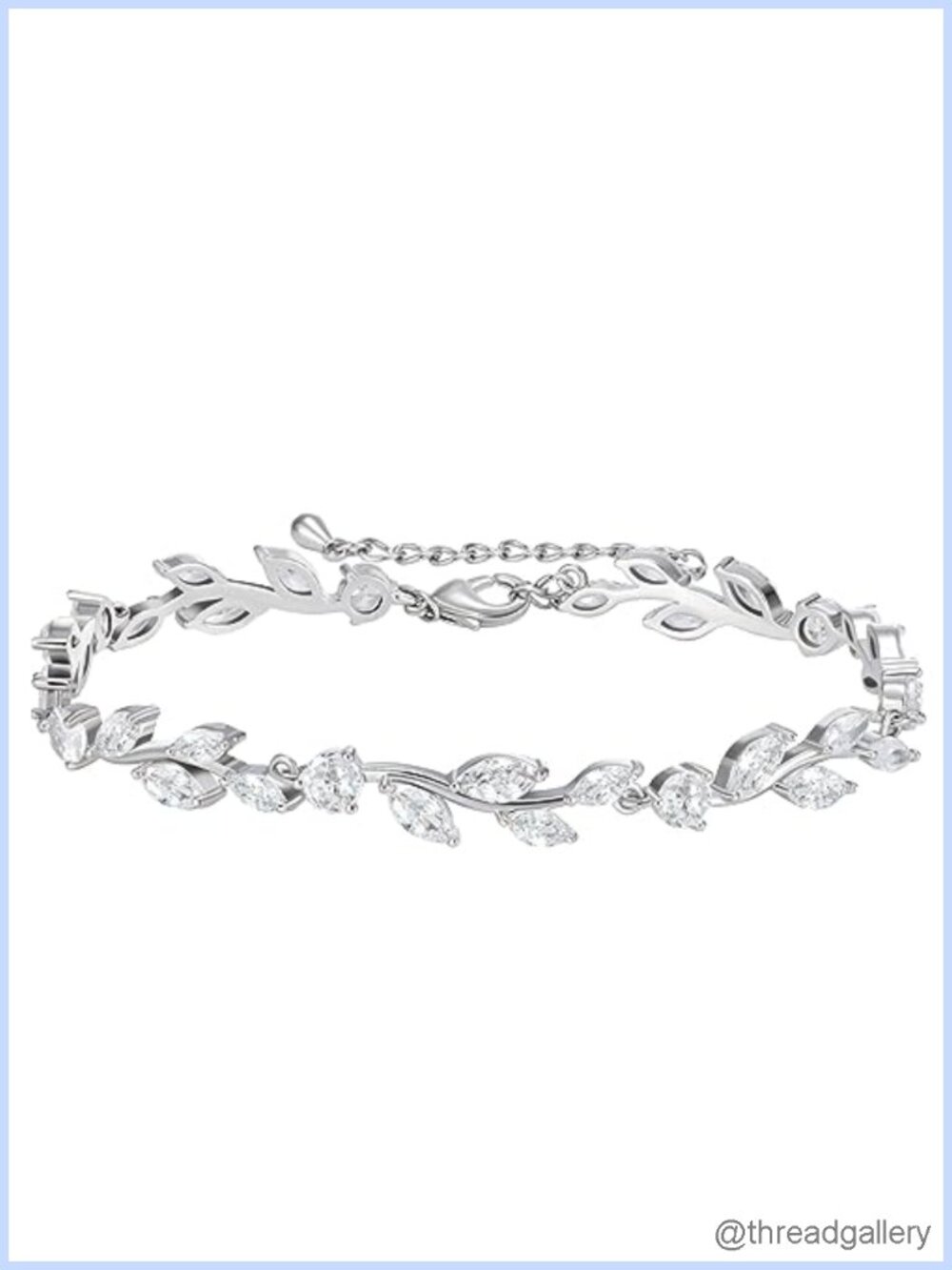 Cubic Zirconia Tennis Bracelet Silver Alloy Lobster Claw Clasp Bridal Jewelry